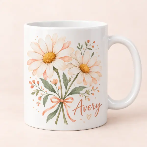 Friendship Daisy Pair Personalized Mug — main illustrative mockup
