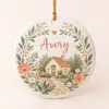 Family Cottage Name Personalized Round Ornament — main illustrative mockup
