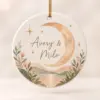 Two Names Moon Personalized Round Ornament — main illustrative mockup